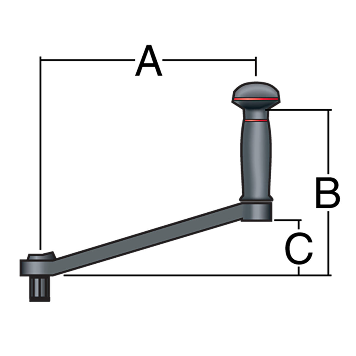 Manicaca Alumínio c/ Trava Harken 254mm Manípulo Simples