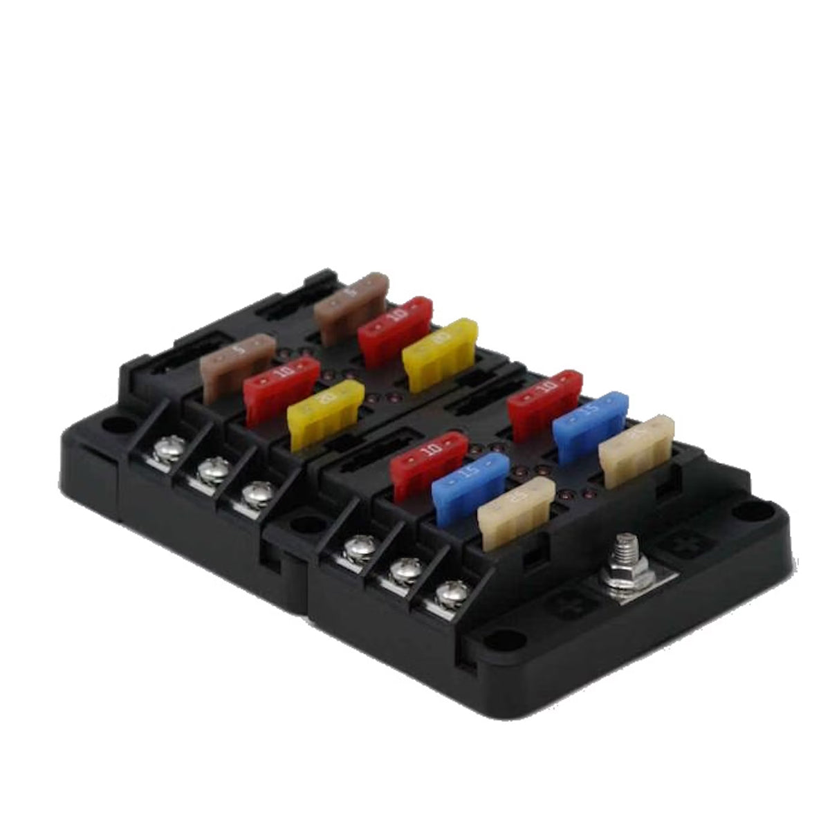 Porta Fusível Lâmina 12 Vias com LED Indicador e Tampa EGIS 8029B