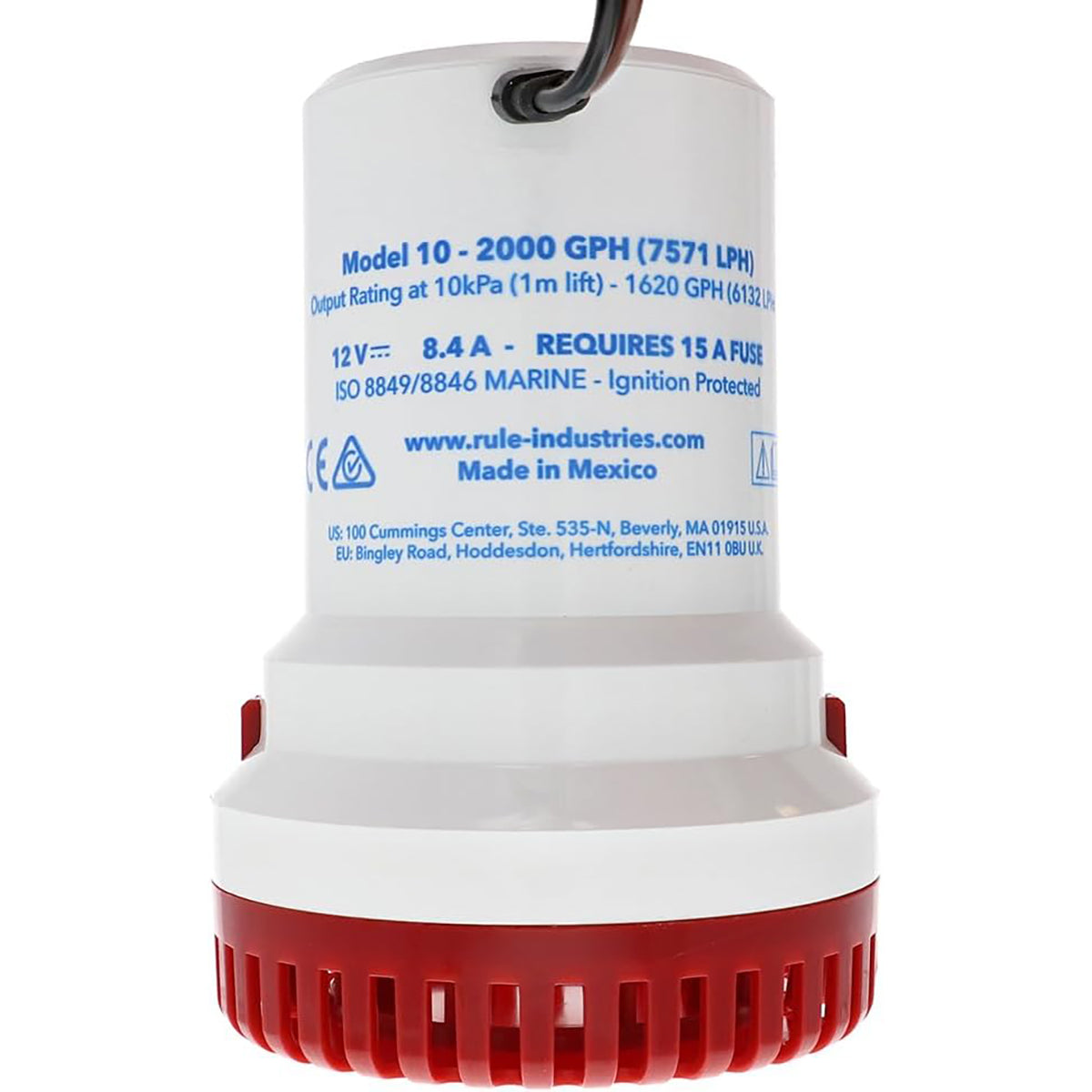 Bomba de Porão Rule 2000 GPH 12V Modelo 10