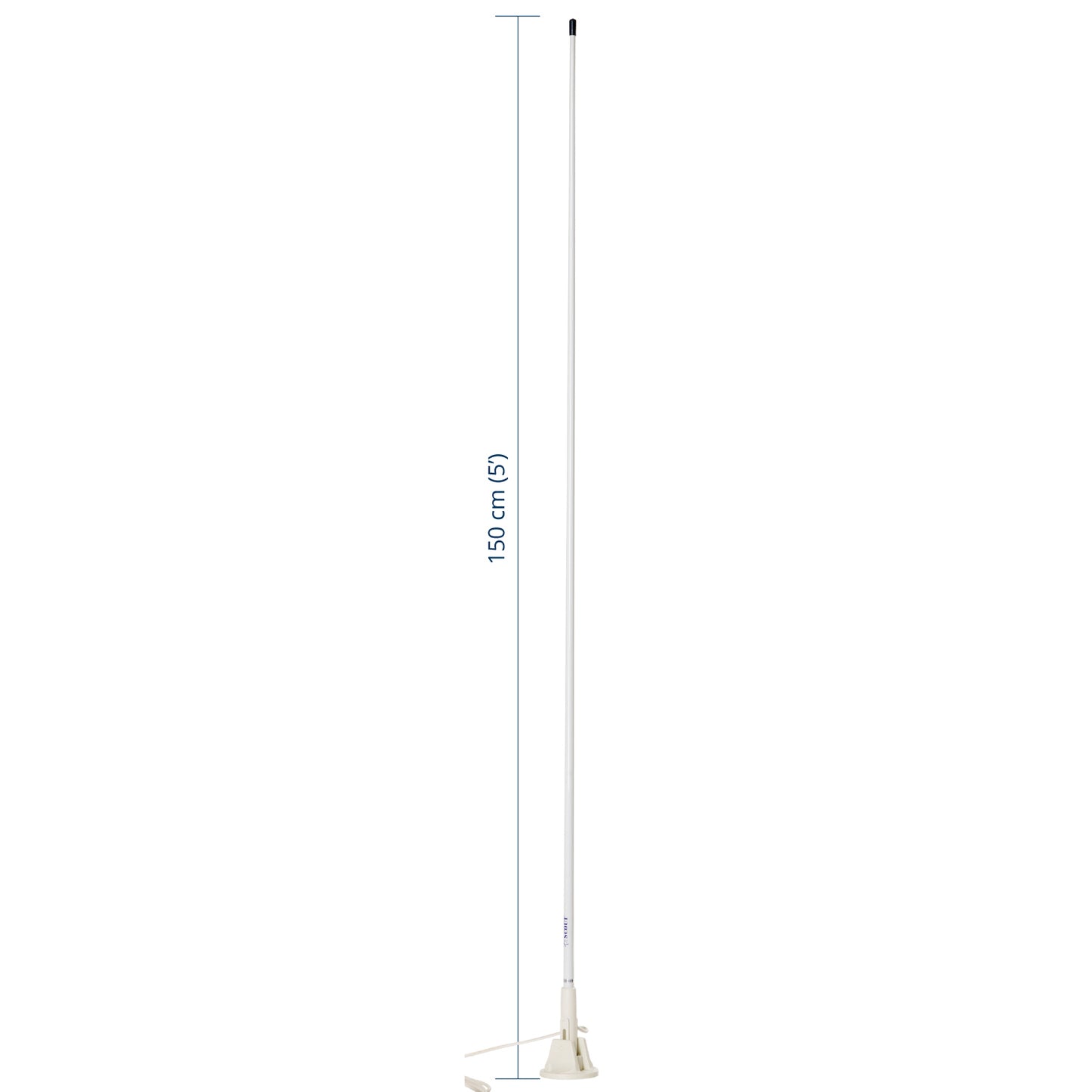 Antena VHF Marítima Scout KM-22-BS 1,5m 3dB c/ Suporte Articulado