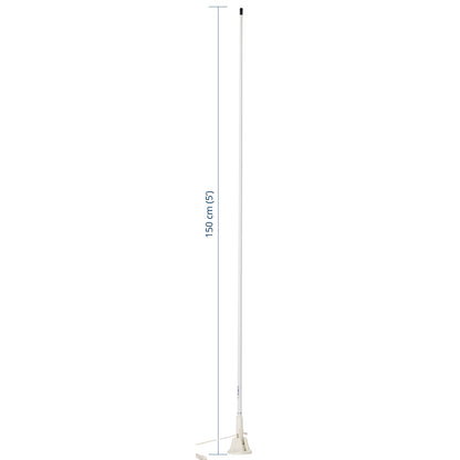 Antena VHF Marítima Scout KM-22-BS 1,5m 3dB c/ Suporte Articulado