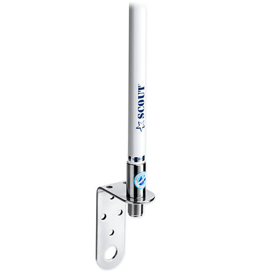 Antena VHF Marítima Scout KM-3 1,0m 3dB c/ Suporte de Mastro