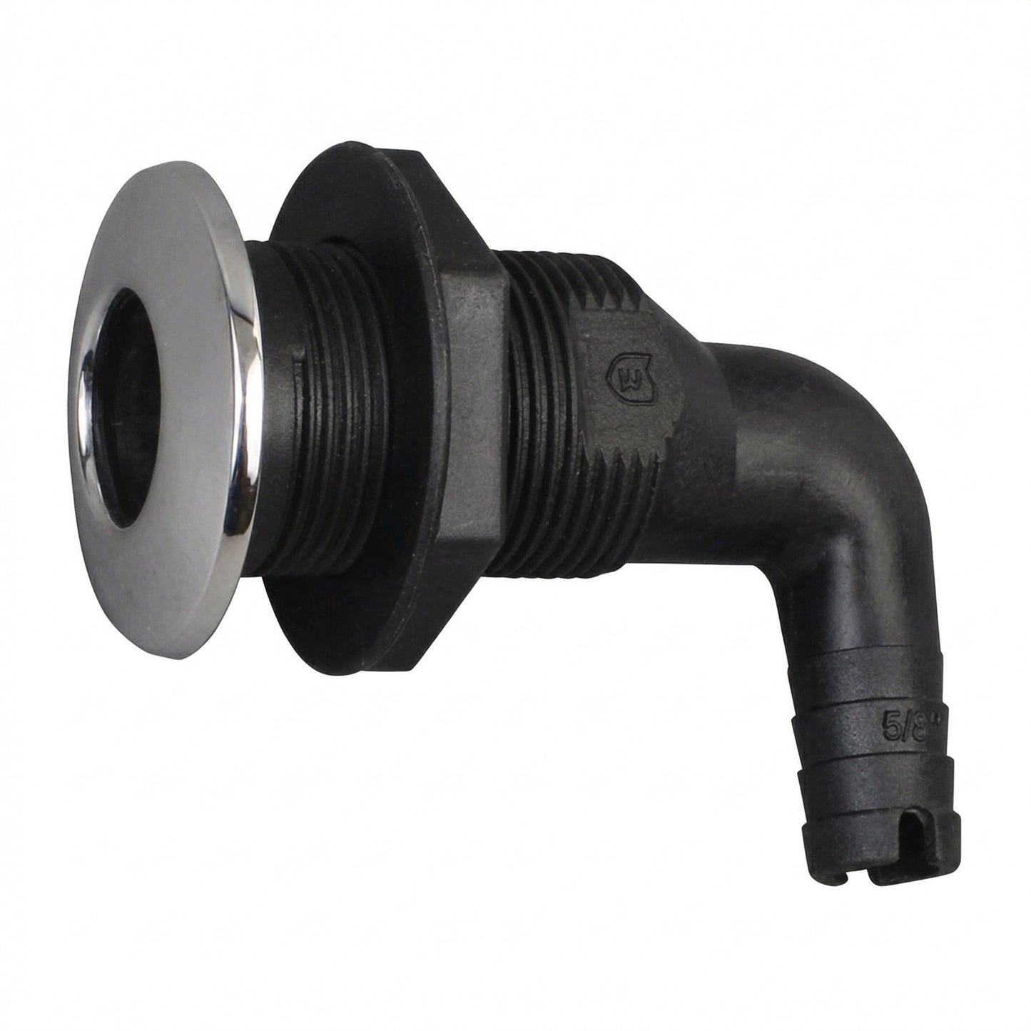 Saída de Costado 90° c/ Capa de Inox Attwood 68577-1 - 3/4"