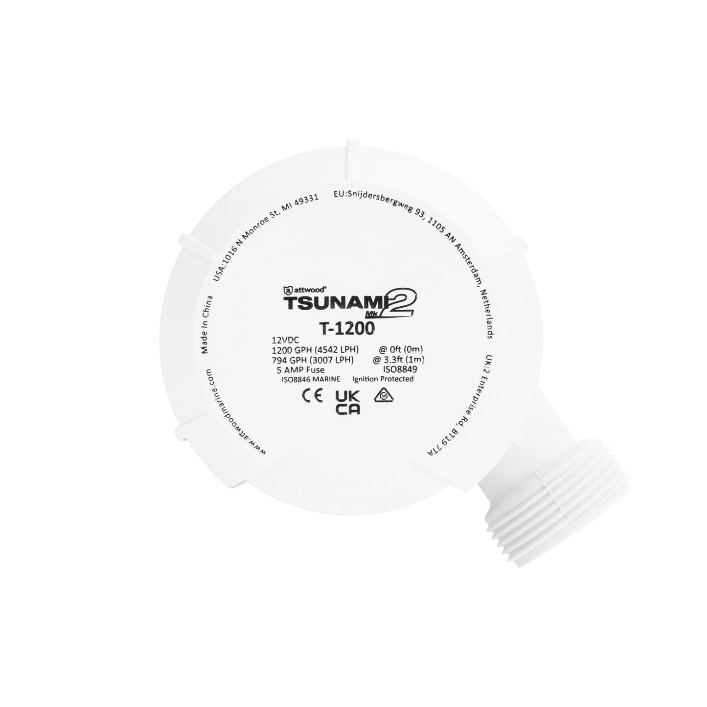 Bomba de Porão Manual Attwood Tsunami Mk2 T1200 1200 GPH 12V