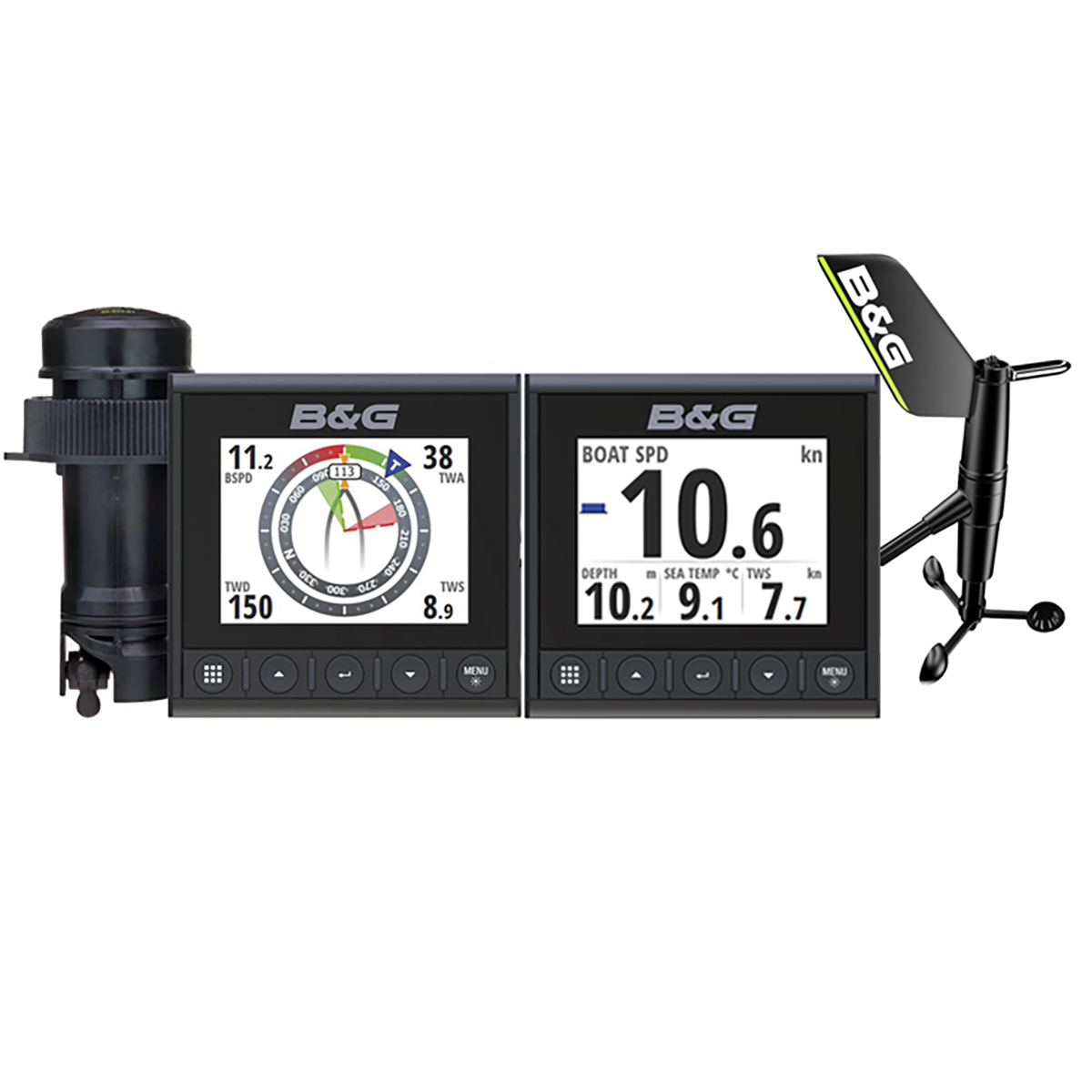 Pack 2 Displays c/ Transdutor e Sensor de Vento B&G