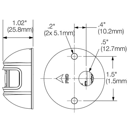 Luz de Navegação Bombordo e Boreste Inox Attwood NV3012SS-1 2nm (PAR)