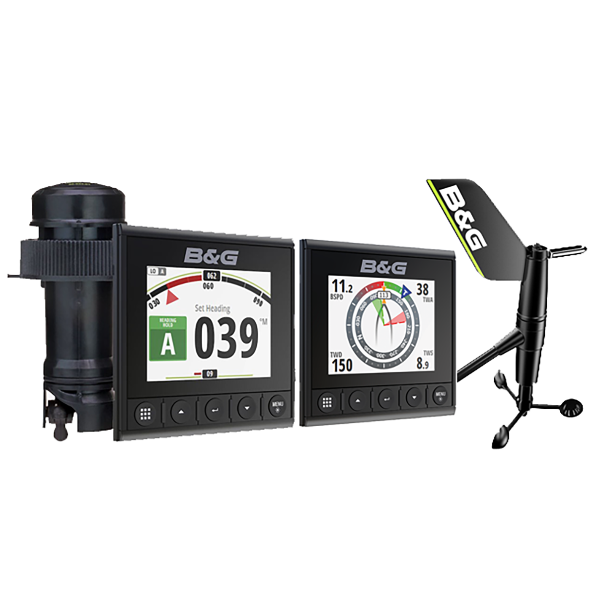 Pack 2 Displays c/ Transdutor e Sensor de Vento B&G