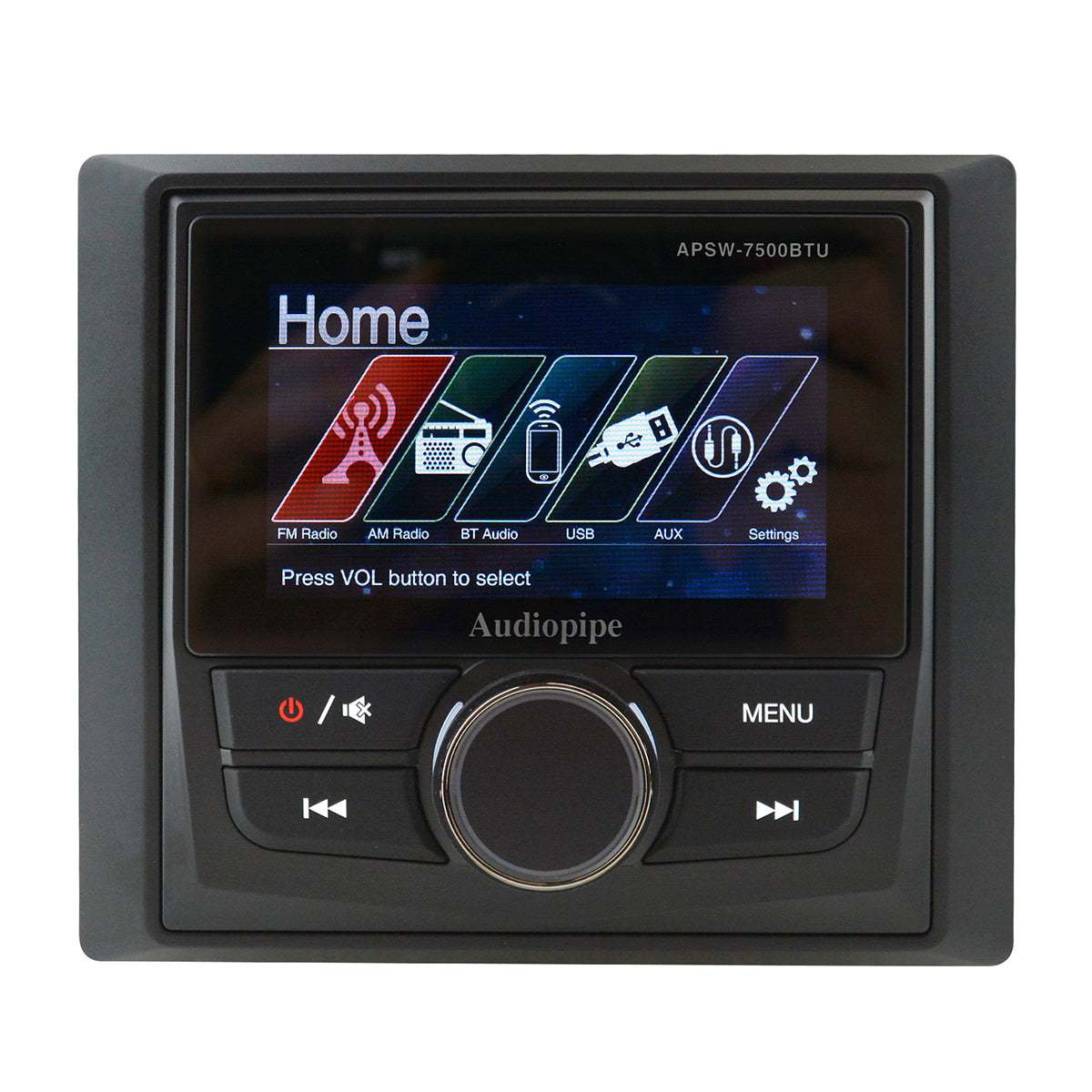 Media Player Marítimo c/ Display 3" AudioPipe APSW-7500BTU