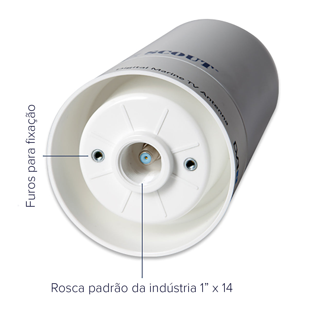 Antena TV/FM Omnidirecional Marítima Scout Wave Kit c/ Amp