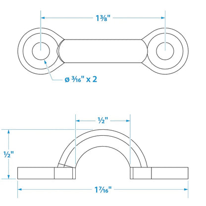 Alça Olhal Eye Strap Inox 1/2" 4 Furos SeaChoice 50-28811