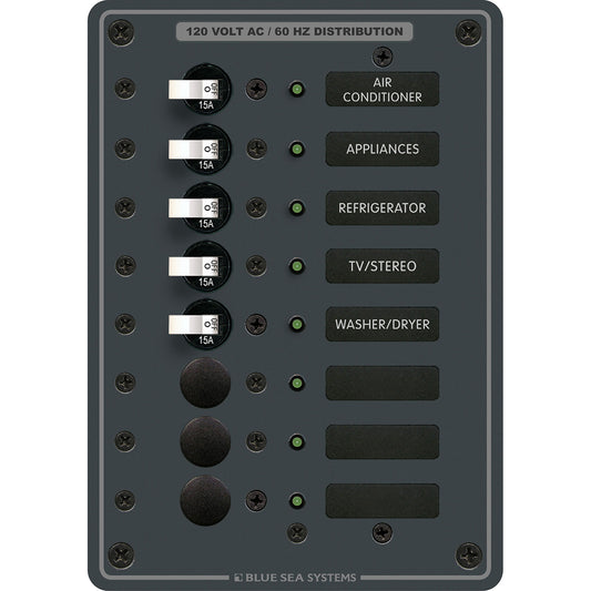 Painel de Distribuição AC 8 Posições 120V Blue Sea 8059