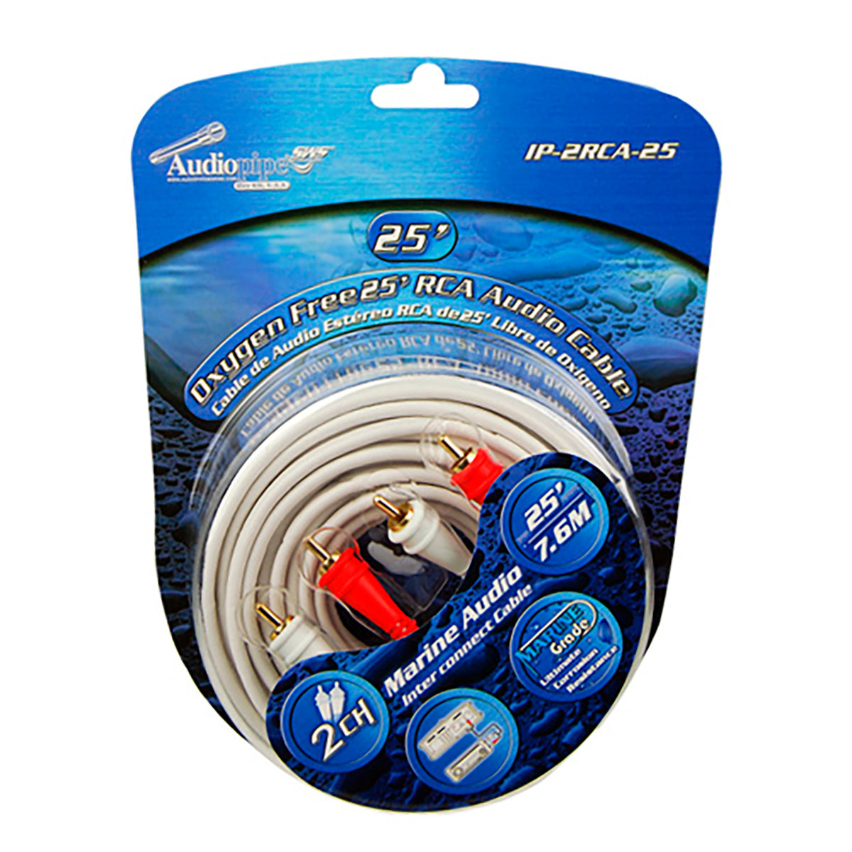 Cabo RCA Marítimo 2 Vias 7m AudioPipe IP-2RCA-25