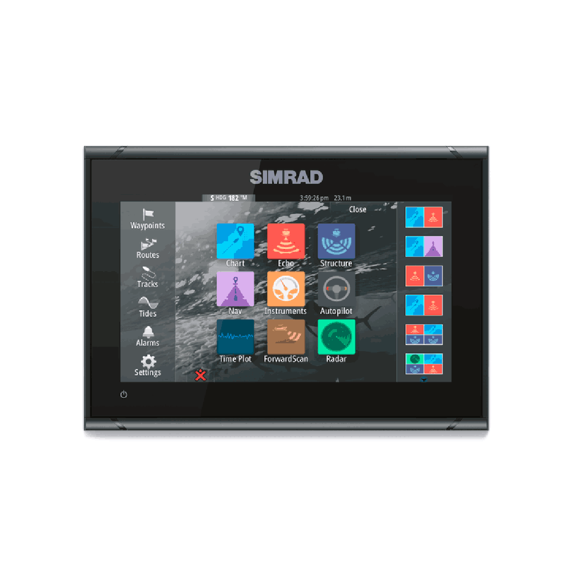 GPS Sonar Simrad GO9 XSE c/ Transdutor Active Imaging 3 in 1